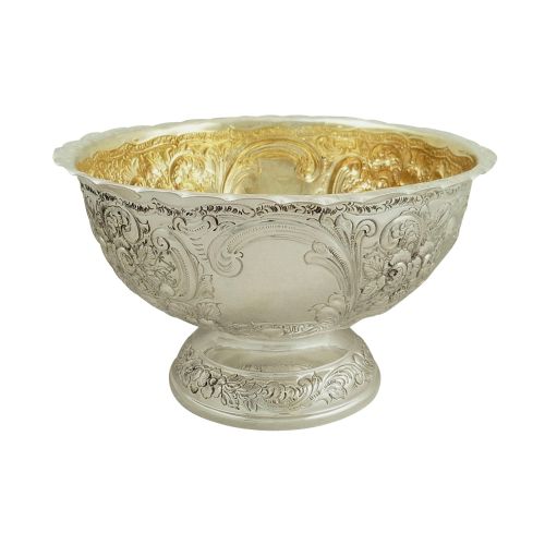 Antique Edwardian Sterling Silver 8 3/4" Presentation Bowl 1901