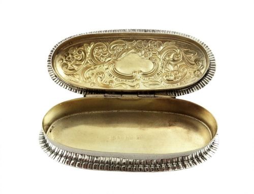fig 1. Antique Edwardian Sterling Silver Oval Trinket Box 1901
