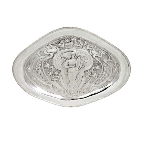 Antique Art Nouveau Sterling Silver 11" Dressing Tray 1904