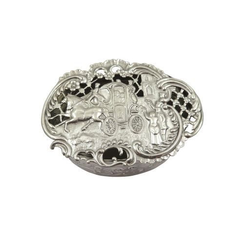 Antique Sterling Silver Pierced Wedding Box 1912