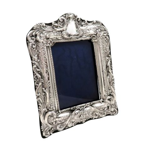 Antique Edwardian Sterling Silver 9" Photo Frame 1901