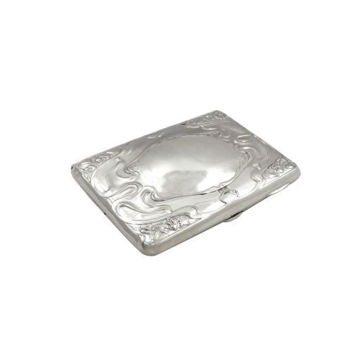 Antique Art Nouveau Sterling Silver Calling Card Case 1902