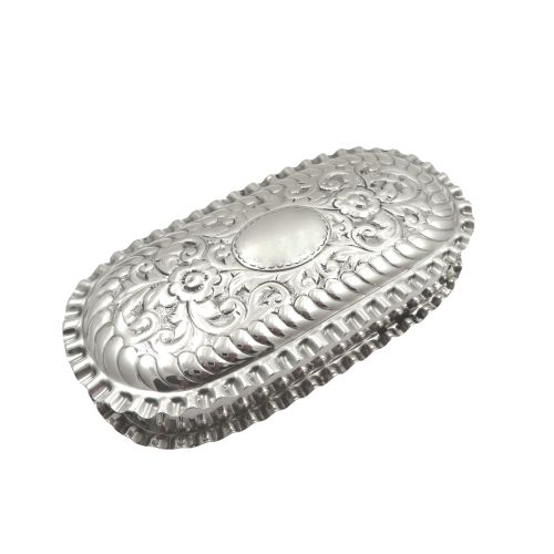 Antique Victorian Sterling Silver 4" Trinket Box 1898