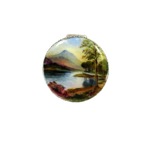 fig 1. Antique Sterling Silver & Enamel Powder / Pill Box 1930