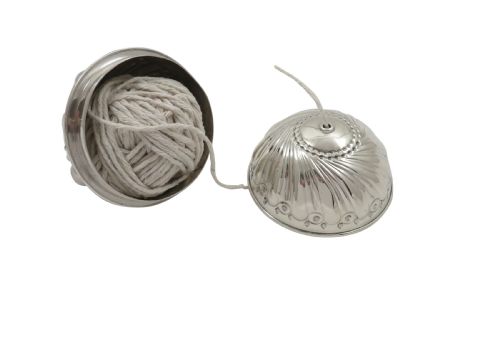 fig 1. Antique Victorian Sterling Silver String Box / Holder 1892