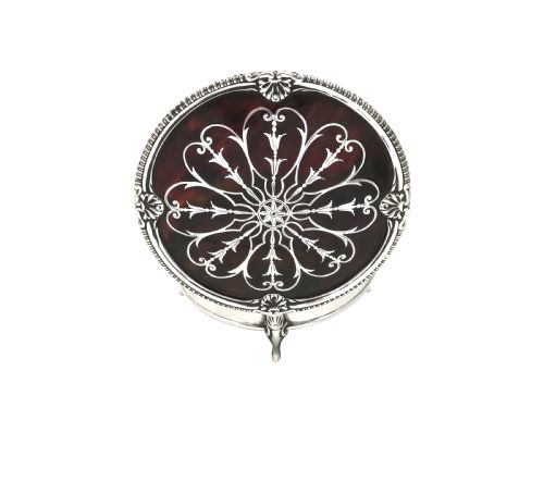fig 1. Antique Sterling Silver & Tortoiseshell Trinket Box 1912
