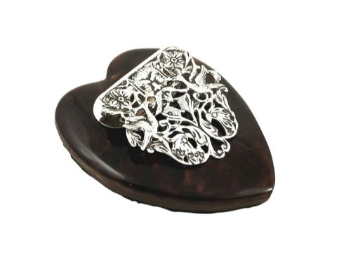 fig 1. Antique Victorian Sterling Silver & Tortoiseshell Desk Top Letter / Paper Clip 1895