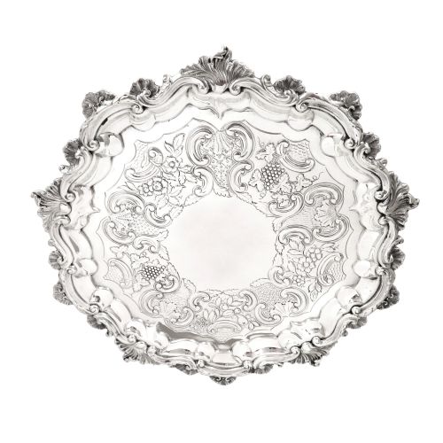 Antique Georgian Sterling Silver 9" Tray / Salver 1827