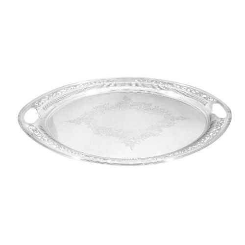 Antique Victorian Sterling Silver 23" Oval Tray with Handles 1899