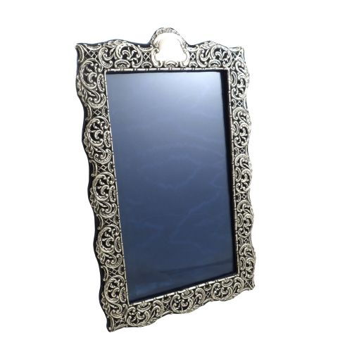 Huge Antique Edwardian Sterling Silver 14" Photo Frame 1902