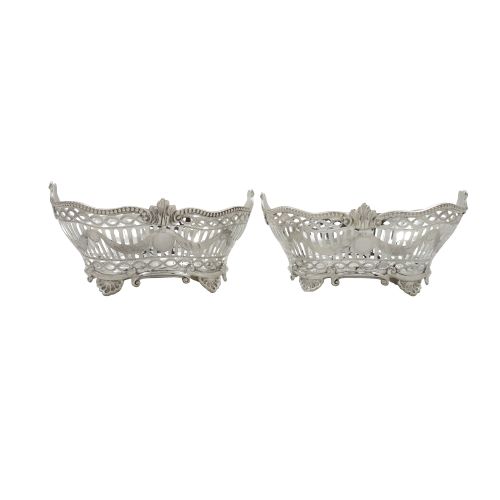 Pair of Antique Victorian Sterling Silver Pierced Dishes 1895/96