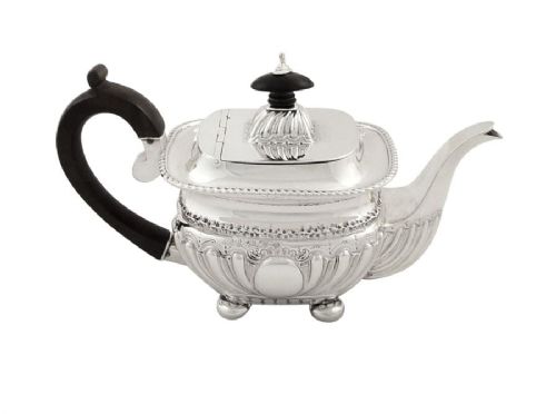 fig 1. Antique Victorian Sterling Silver 3 Piece Teaset 1888