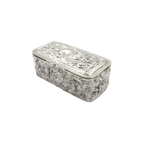 Antique Edwardian Sterling Silver Trinket Box 1904
