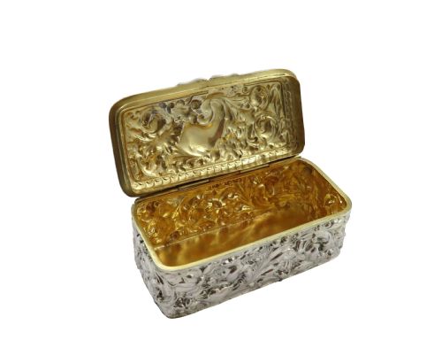 fig 1. Antique Edwardian Sterling Silver Trinket Box 1904