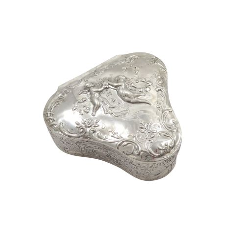 Antique Edwardian Sterling Silver Trinket Box 1901