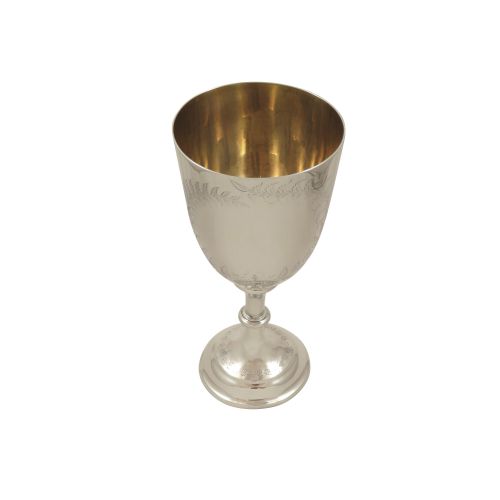 Antique Edwardian Sterling Silver 9" Wine Goblet 1909