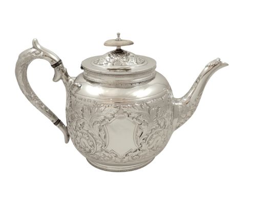 fig 3. Superb Antique Edwardian Sterling Silver 5 Piece Tea & Coffee Set - 1901/1908