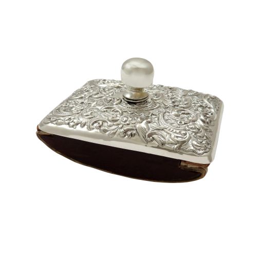 Antique Edwardian Sterling Silver Desk Top Roller Blotter 1905