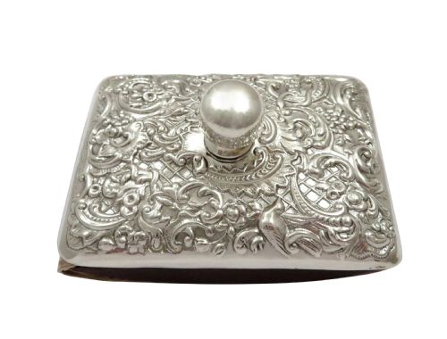 fig 1. Antique Edwardian Sterling Silver Desk Top Roller Blotter 1905