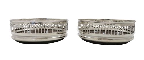 fig 1. Pair of Vintage Sterling Silver Wine Bottle Coasters