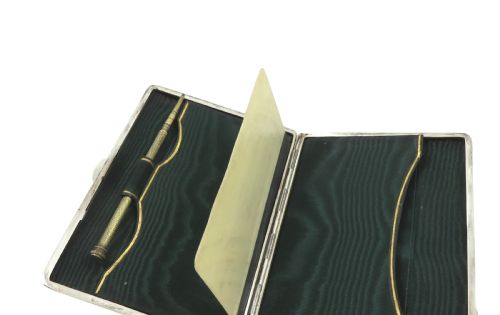 fig 1. Antique Victorian Sterling Silver Aide Memoire/Card Case 1899