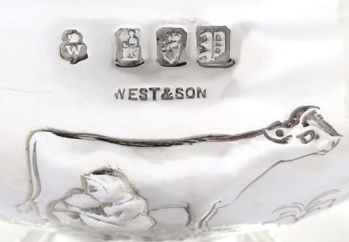 fig 1. Antique Irish Edwardian Sterling Silver Bowl with Scenes - Dublin 1910