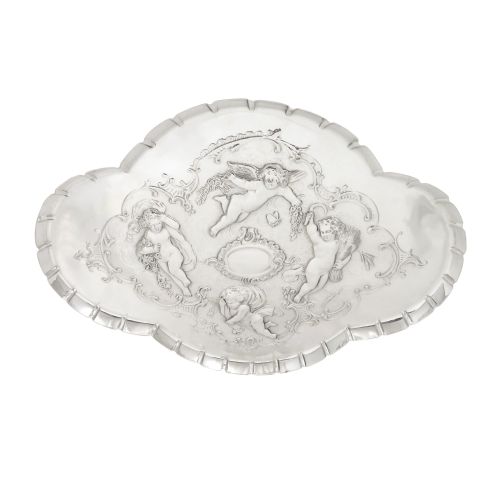 Antique Edwardian Sterling Silver 'Cherub' Dressing Tray 1904