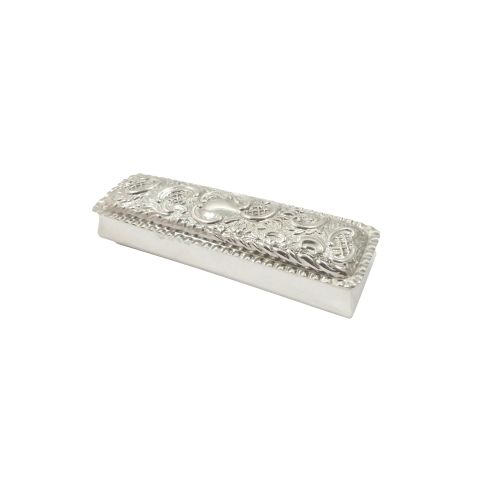 Antique Victorian Sterling Silver 5" Trinket Box 1898