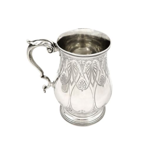Antique Victorian Sterling Silver Pint Tankard / Mug - Exeter 1867