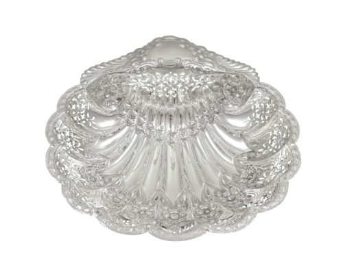 ANTIQUE EDWARDIAN STERLING SILVER PIERCED SHELL DISH 1906 - ADDITIONAL PHOTO 8