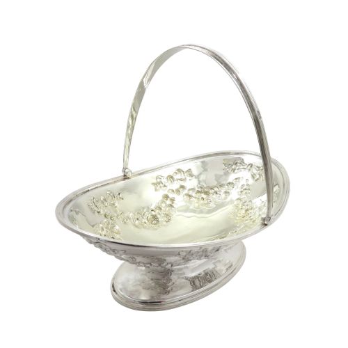 Antique Victorian Sterling Silver Basket 1892