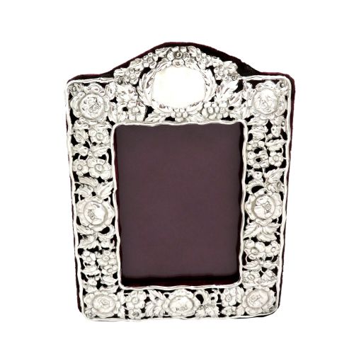Antique Edwardian Sterling Silver 8 1/2" Photo Frame 1902
