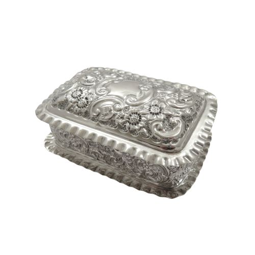 Antique Edwardian Sterling Silver Trinket Box 1903