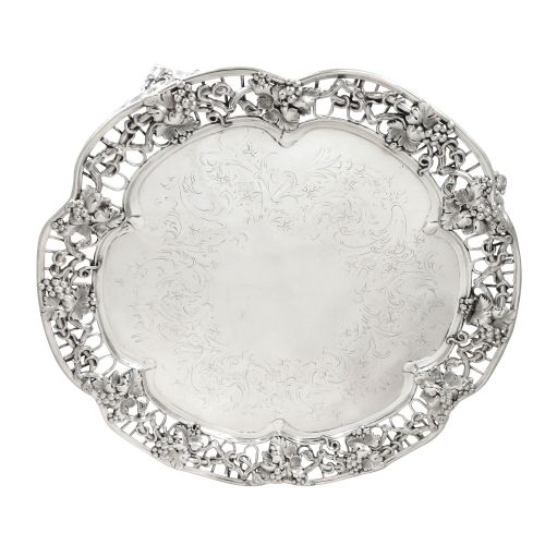 Antique Victorian Silver Plated 13" Tray / Salver C1890