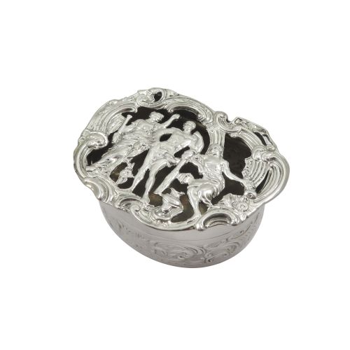 Antique Edwardian Sterling Silver Pierced Top Box 1905