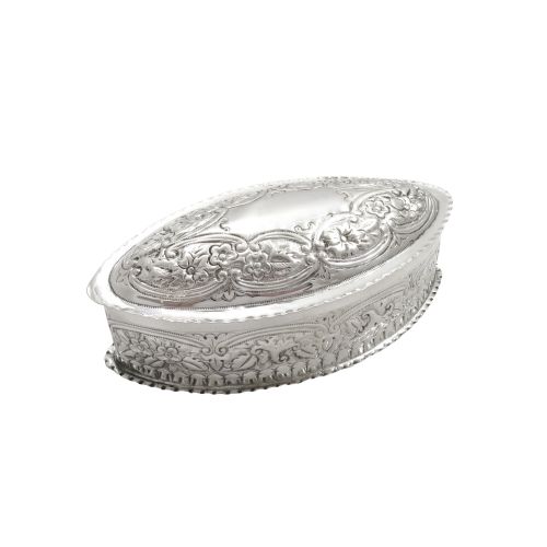 Antique Victorian Sterling Silver Trinket Box 1890