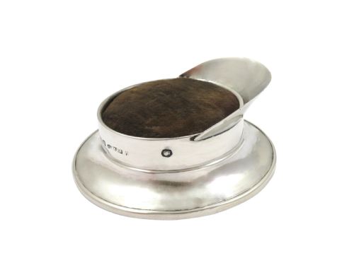 fig 1. Antique Sterling Silver Officer's Peaked Cap Pin Cushion 1914