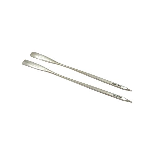 Pair of Antique Sterling Silver Rowing Oar Cocktail Stirrers 1935
