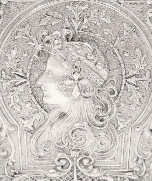 fig 1. Antique Art Nouveau Sterling Silver Card Case 1902
