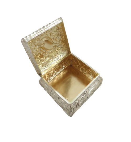 fig 1. Antique Victorian Sterling Silver Trinket Box 1894
