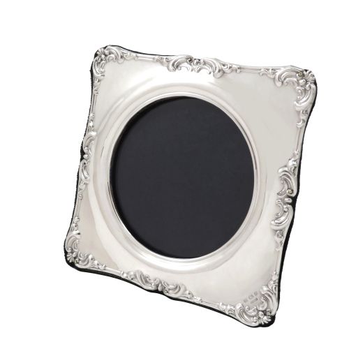 Antique Edwardian Sterling Silver 5" Square Photo Frame 1906