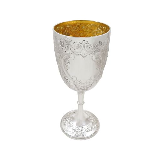 Antique Victorian Sterling Silver 9" Wine Goblet 1898