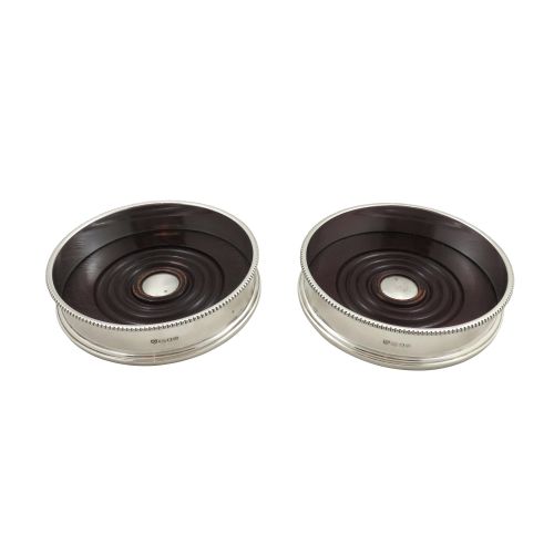 Pair of Vintage Sterling Silver Wine Coasters