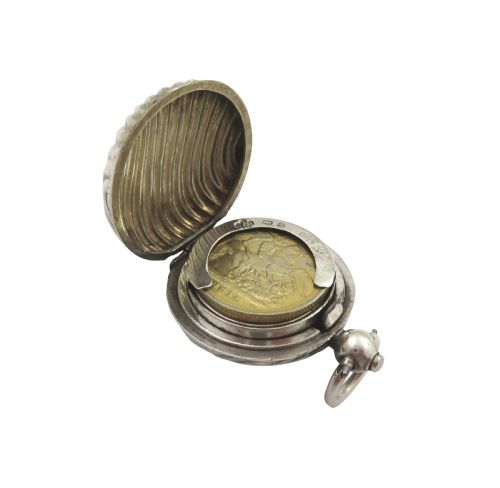 fig 1. Antique Edwardian Sterling Silver Sovereign Case 1904
