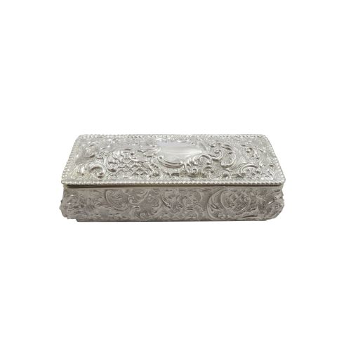 Antique Victorian Sterling Silver Trinket Box 1894