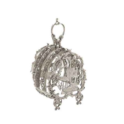 Antique Edwardian Sterling Silver 'Ship/galleon' Toast Rack 1907