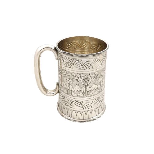 Antique Victorian Sterling Silver Pint Tankard / Mug 1900