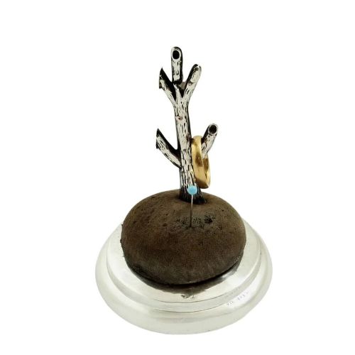 Antique Sterling Silver Ring Tree / Pin Cushion 1912