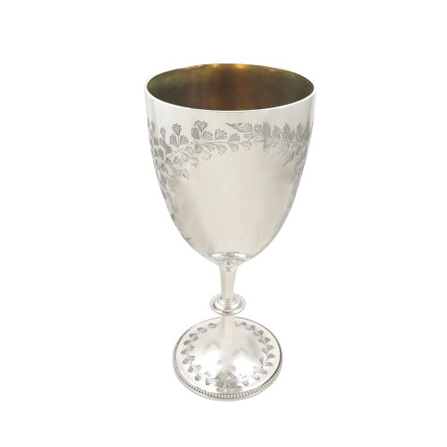 Antique Victorian Sterling Silver 9" Wine Goblet 1892
