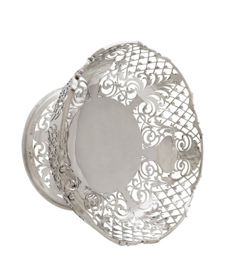 fig 1. Antique Edwardian Sterling Silver Pierced Bowl on Pedestal Foot 1908